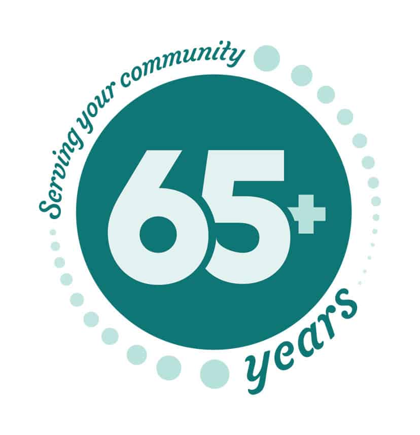 Lawson's Hearing Center 65+ years of services logo